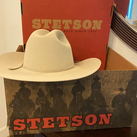 Vintage Stetson D4 Ranch Tan 4” Brim Cowboy Hat Size 7 1/4 MADE in USA PRICE… - Picture 3 of 16